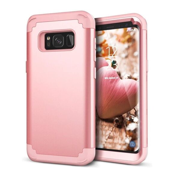 Pack of 4 Samsung Galaxy S8 Rose Gold Rugged Protective Phone Cases - Picture 1 of 8